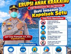 Kapolsek Setu AKP Usep Aramsyah,S.H.,M.H. Imbau Masyarakat Tetap Tenang Hadapi Aktivitas Erupsi Gunung Anak Krakatau