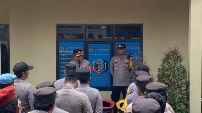 Kawal Pilkades 2026, Polsek Setu Gelar Apel Pergeseran 201 Personel Gabungan
